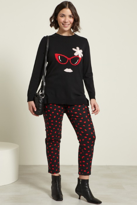 Pantaloni slim stampati Fashion Market