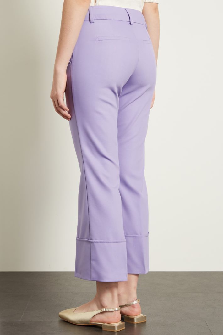 Pantaloni con risvolto cucito Fashion Market - 4