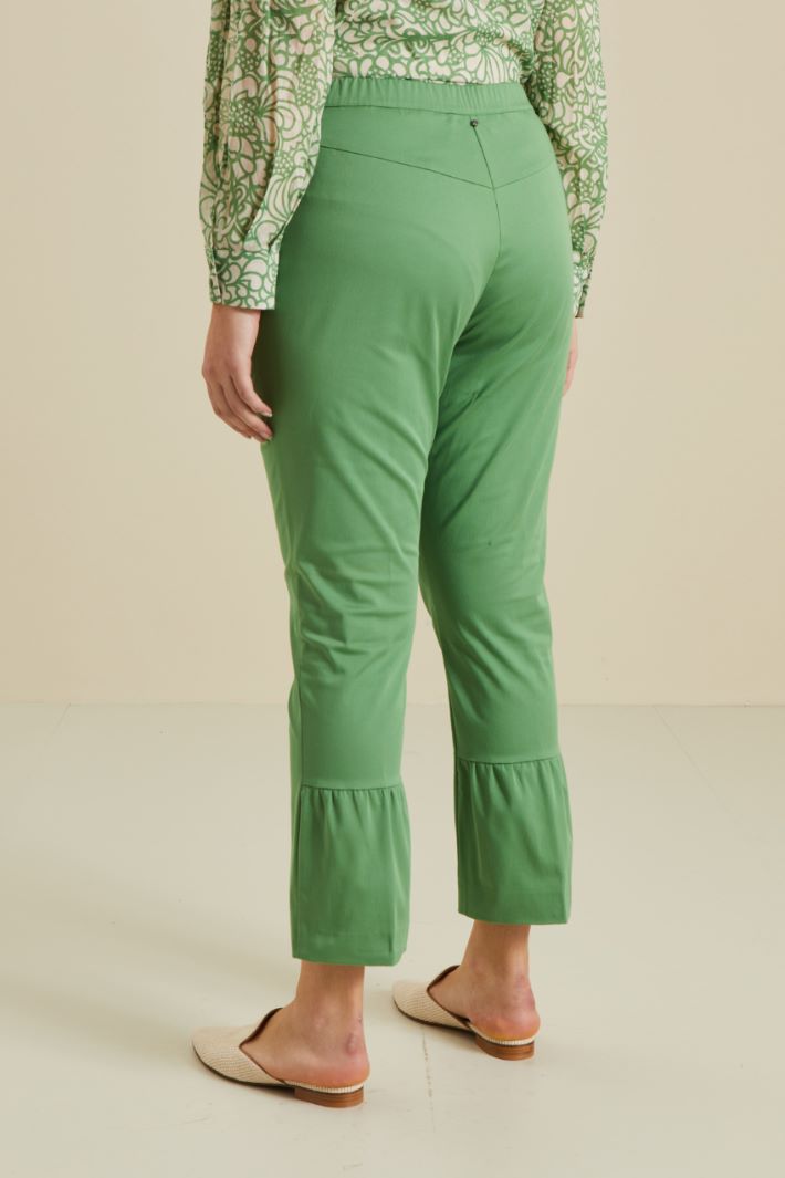 Pantaloni flare in cotone - VERDE - Fashion Market - 4