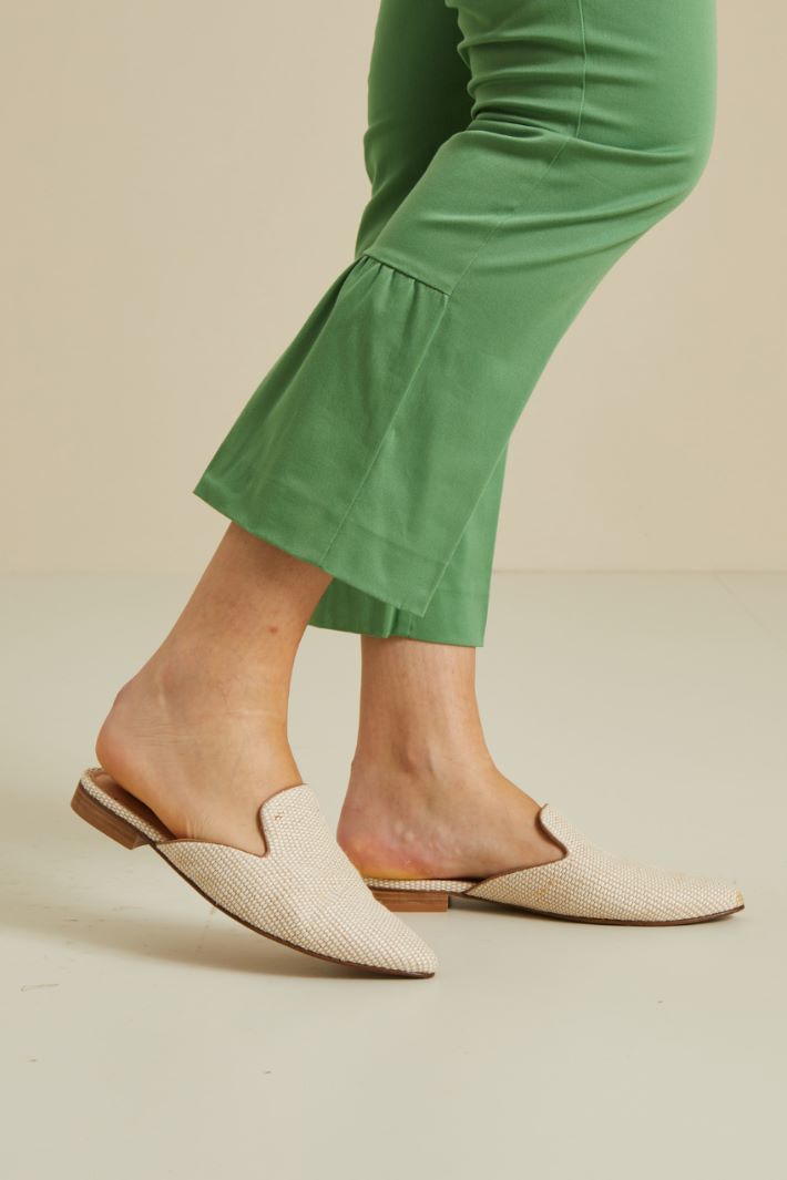 Pantaloni flare in cotone - VERDE - Fashion Market - 3