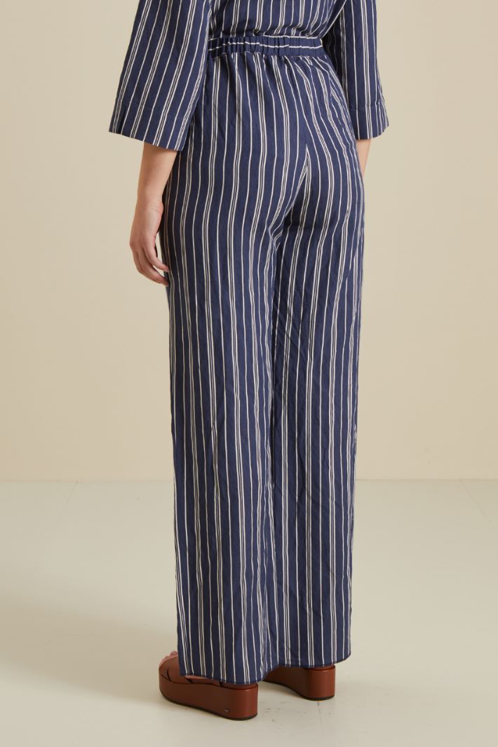 Pantaloni in misto viscosa - BLU BIANCO - Fashion Market - 4
