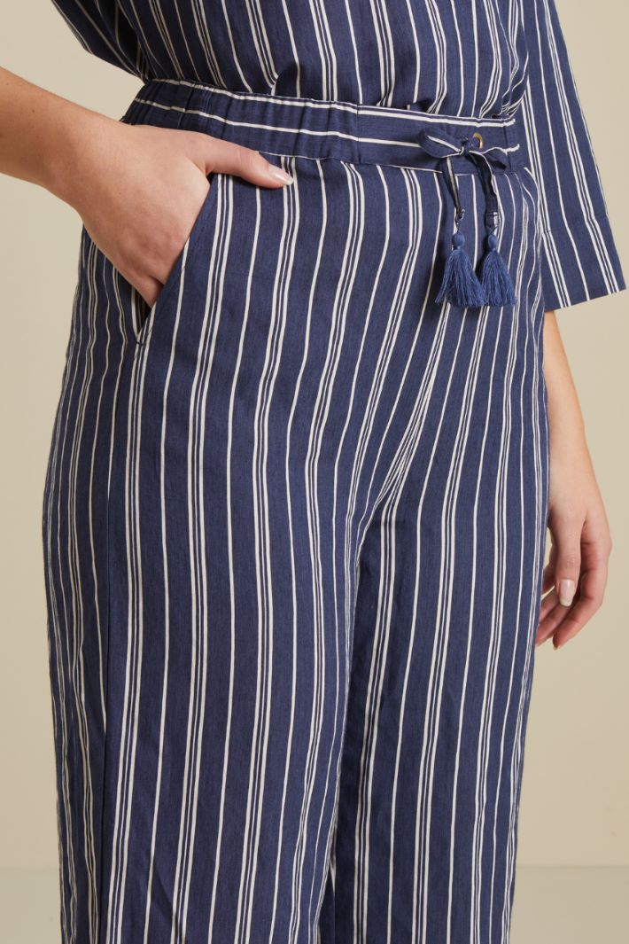 Pantaloni in misto viscosa - BLU BIANCO - Fashion Market - 3