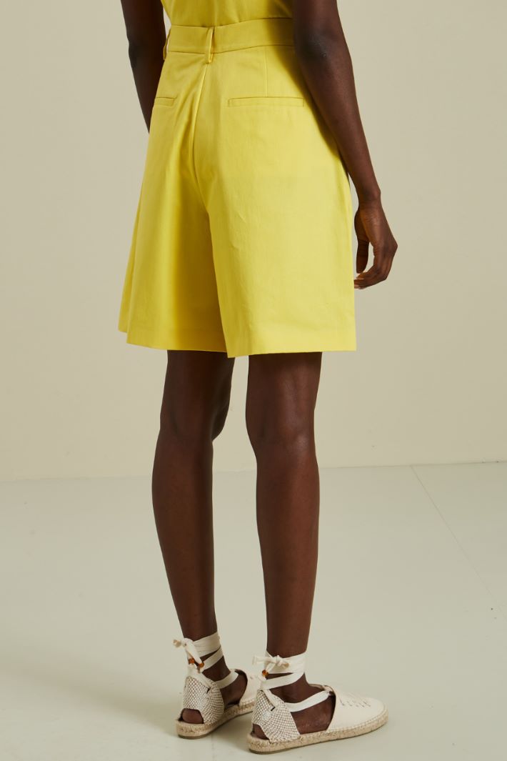 Bermuda in cotone e lino - GIALLO - Fashion Market - 4