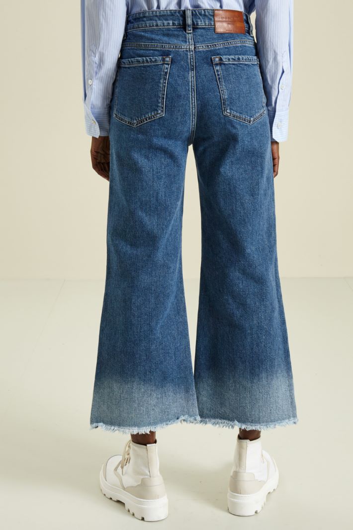 Jeans cropped sfrangiati - BLU DENIM - Fashion Market - 4