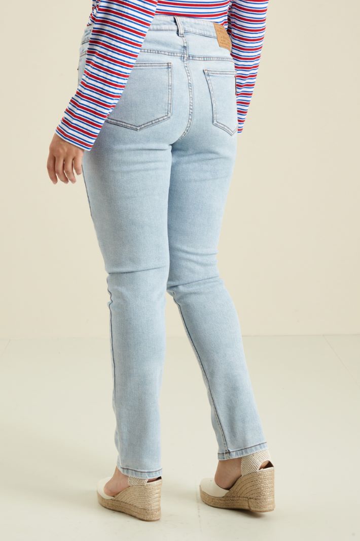 Jeans in denim stretch - AZZURRO DENIM CHIARO - Fashion Market - 4