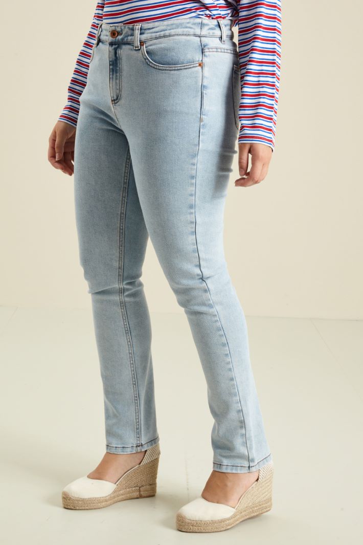 Jeans in denim stretch - AZZURRO DENIM CHIARO - Fashion Market - 2