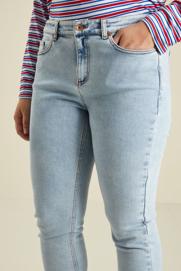 Jeans in denim stretch - AZZURRO DENIM CHIARO - Fashion Market - 3