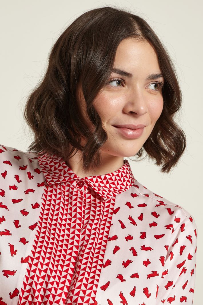 Camicia in raso stampato Fashion Market - 3