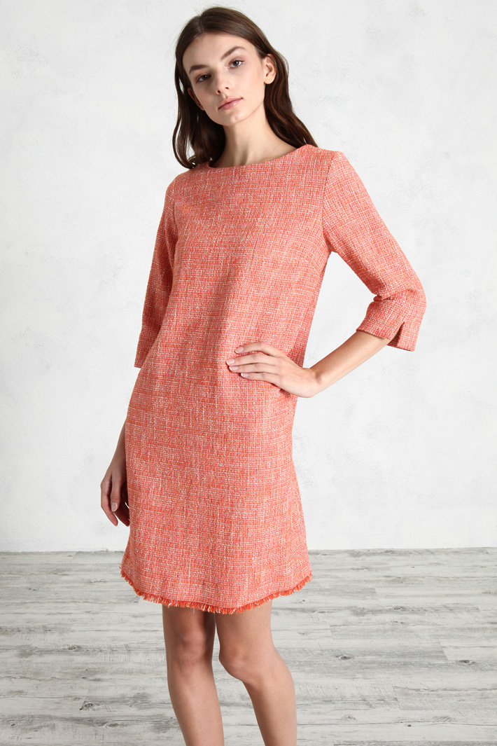 Abito ad A in stuoia stretch - CORALLO - Fashion Market - 5