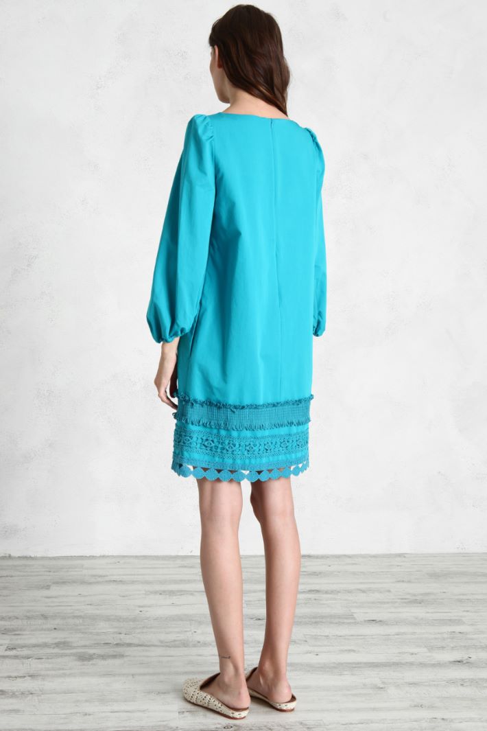 Abito in faille di cotone - TURCHESE - Fashion Market - 4