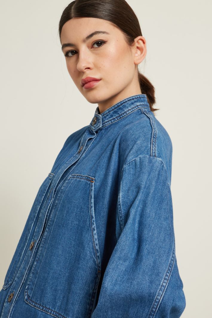 Abito in denim con cintura Fashion Market - 3