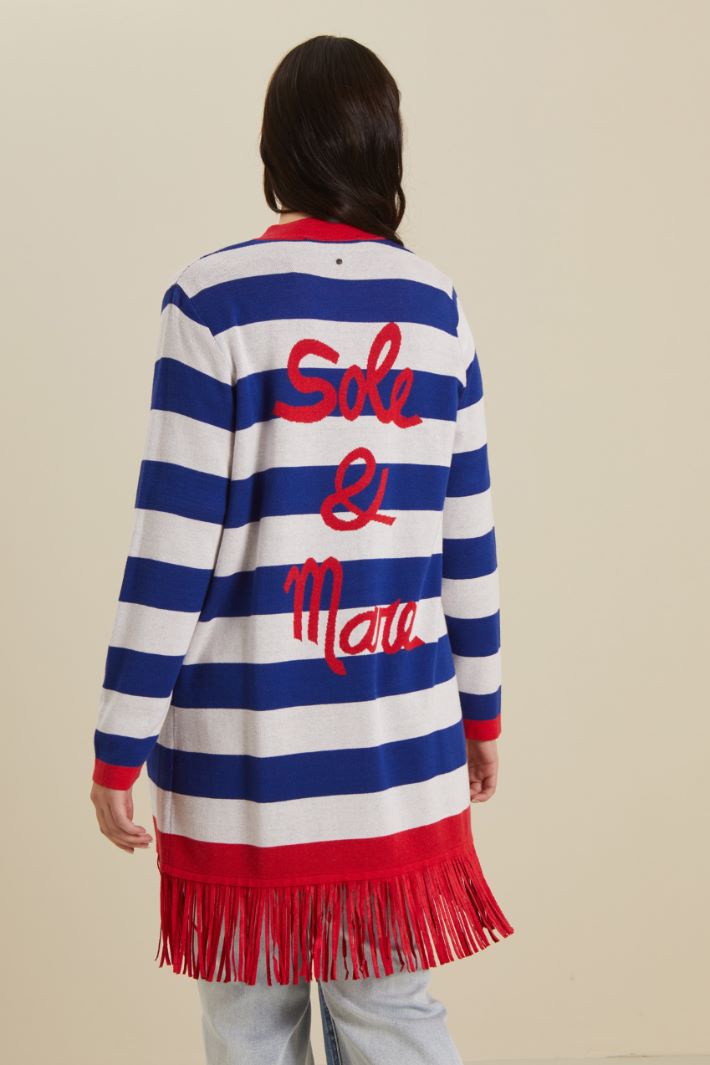Cardigan jacquard con frange Fashion Market - 4