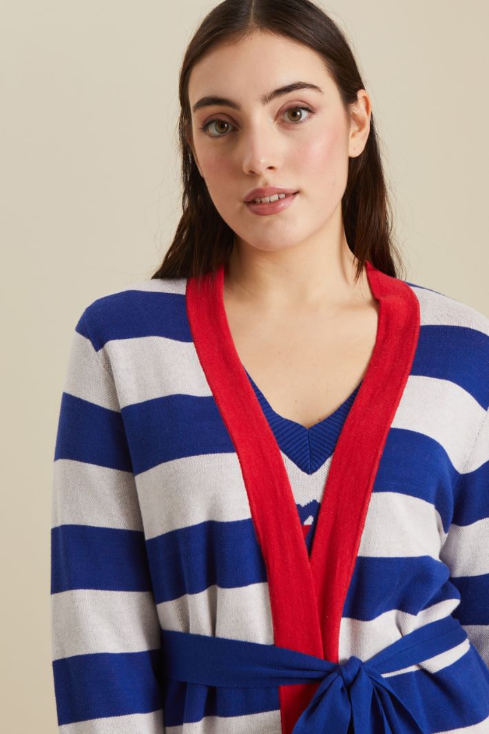 Cardigan jacquard con frange Fashion Market - 3