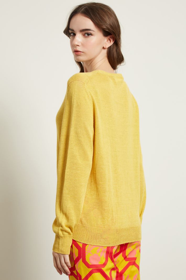 Maglia in puro lino - GIALLO - Fashion Market - 4
