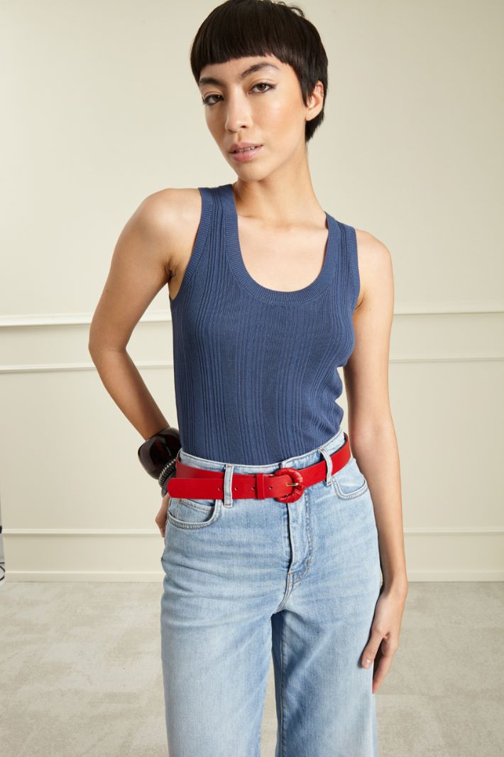 Cintura in similpelle - ROSSO - Fashion Market - 3