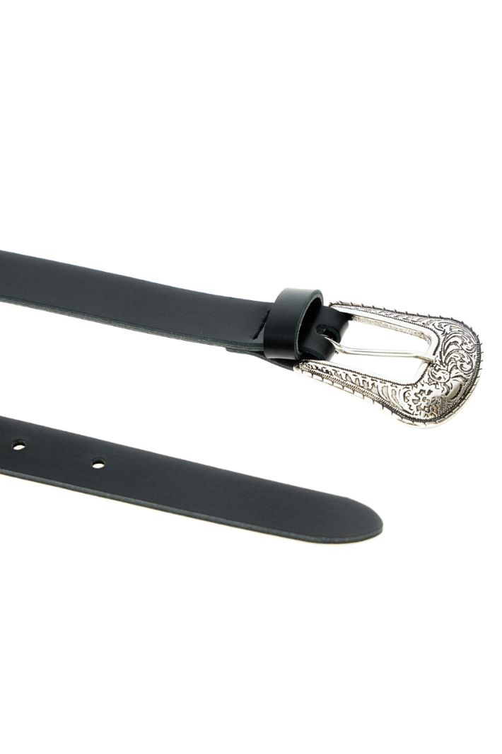 Cintura con fibbia intarsiata - NERO ARGENTO - Fashion Market - 2
