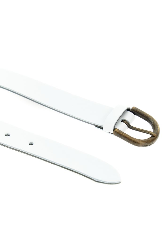 Cintura con fibbia metallica - BIANCO BRONZO - Fashion Market - 2