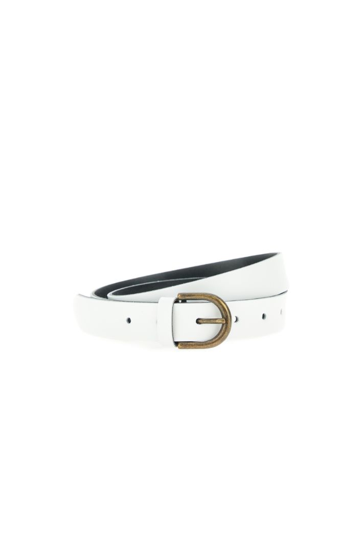 Cintura con fibbia metallica - BIANCO BRONZO - Fashion Market