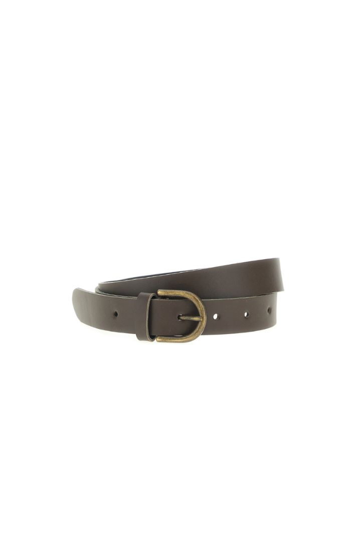 Cintura con fibbia metallica - MARRONE BRONZO - Fashion Market