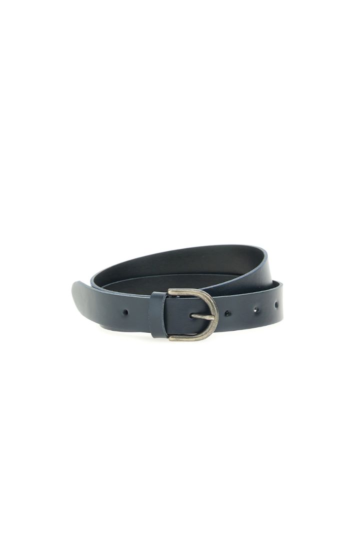 Cintura con fibbia metallica - BLU BRONZO - Fashion Market