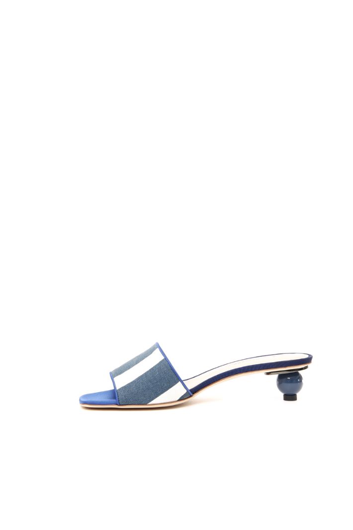 Mule con tacco a sfera - BLUETTE BIANCO - Fashion Market - 3