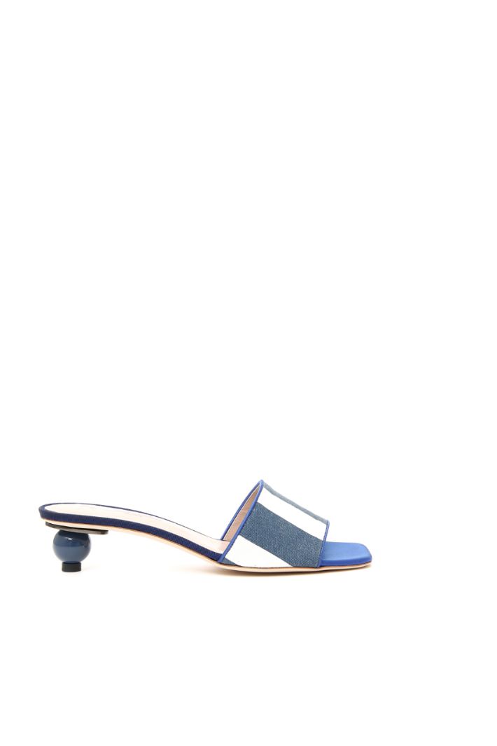 Mule con tacco a sfera - BLUETTE BIANCO - Fashion Market