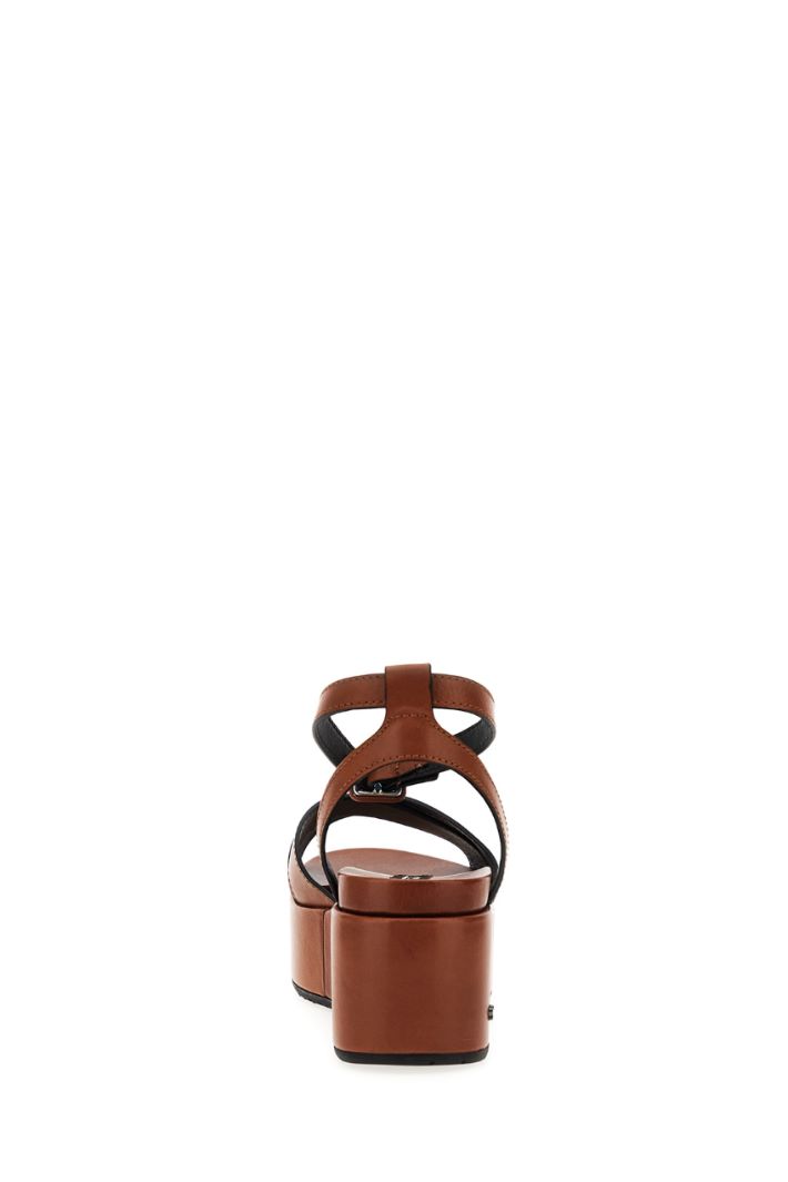 Sandali con zeppa - MARRONE - Fashion Market - 4