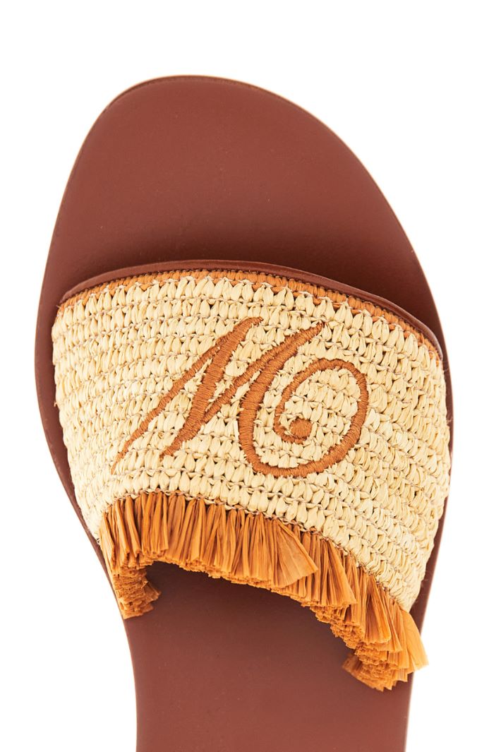 Sandali in rafia e pelle - NOCCIOLA - Fashion Market - 5