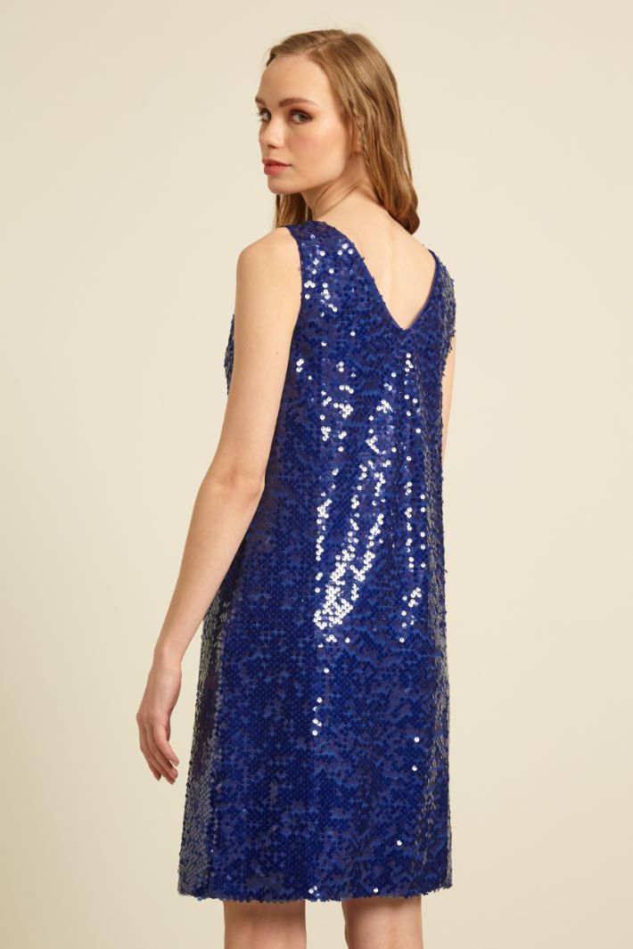 Abito con pailettes - BLU - Fashion Market - 4