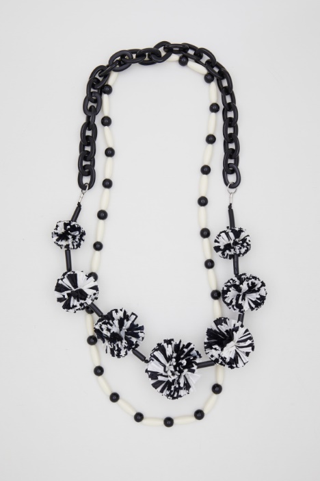 Collana con pon pon in rafia Fashion Market