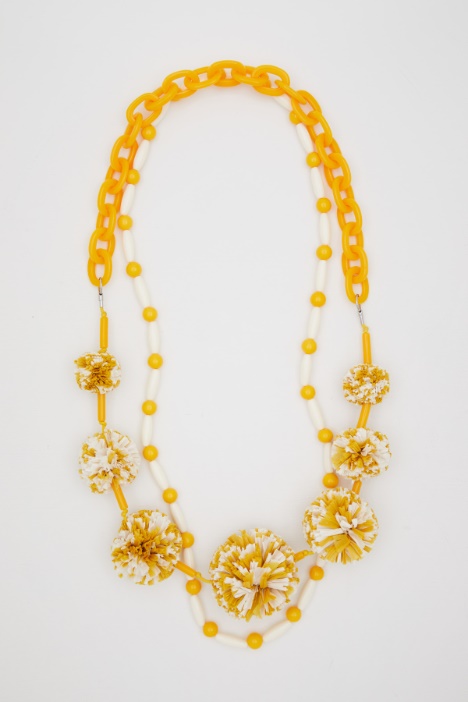 Collana con pon pon in rafia Fashion Market