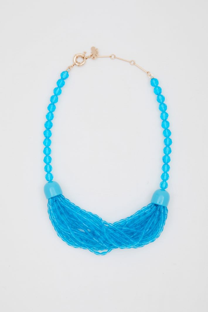 Girocollo con perline - TURCHESE - Fashion Market