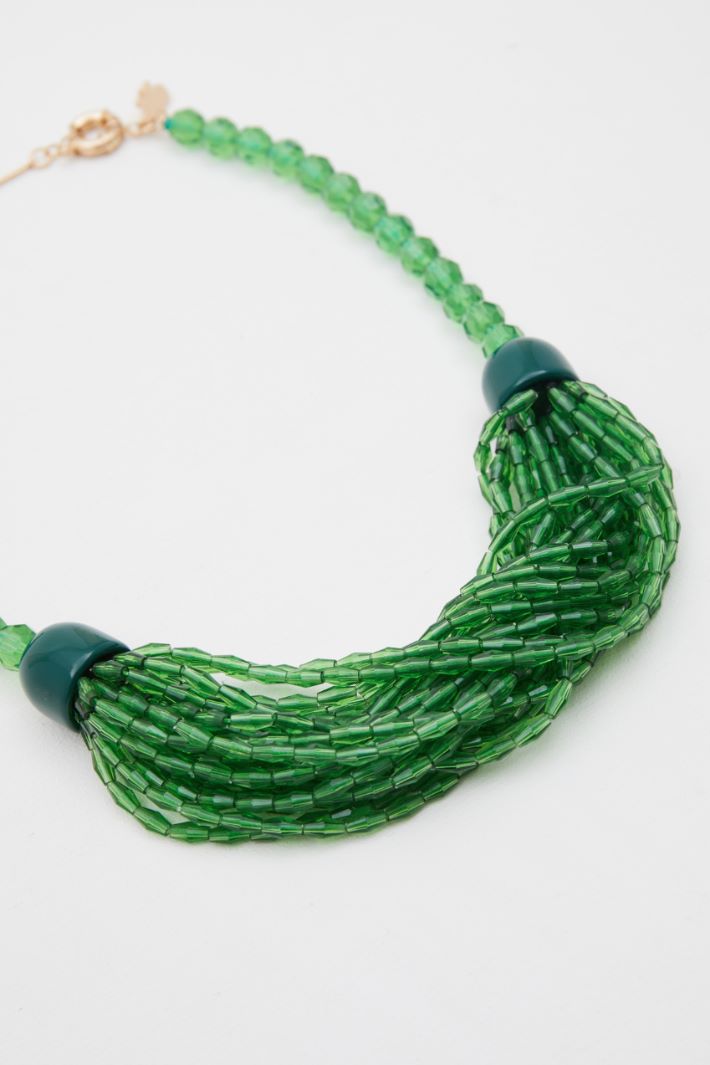 Girocollo con perline - VERDE ACCESO ORO - Fashion Market - 2