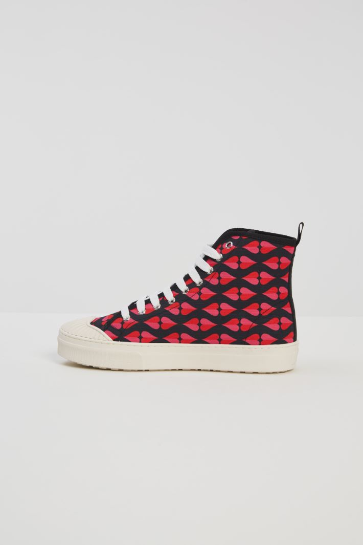 Sneakers alte in tela - ROSA ROSSO NERO - Fashion Market - 3