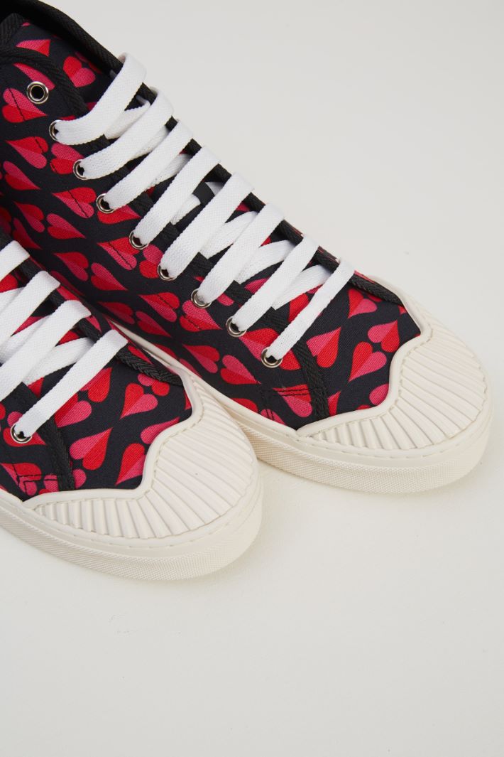 Sneakers alte in tela - ROSA ROSSO NERO - Fashion Market - 4