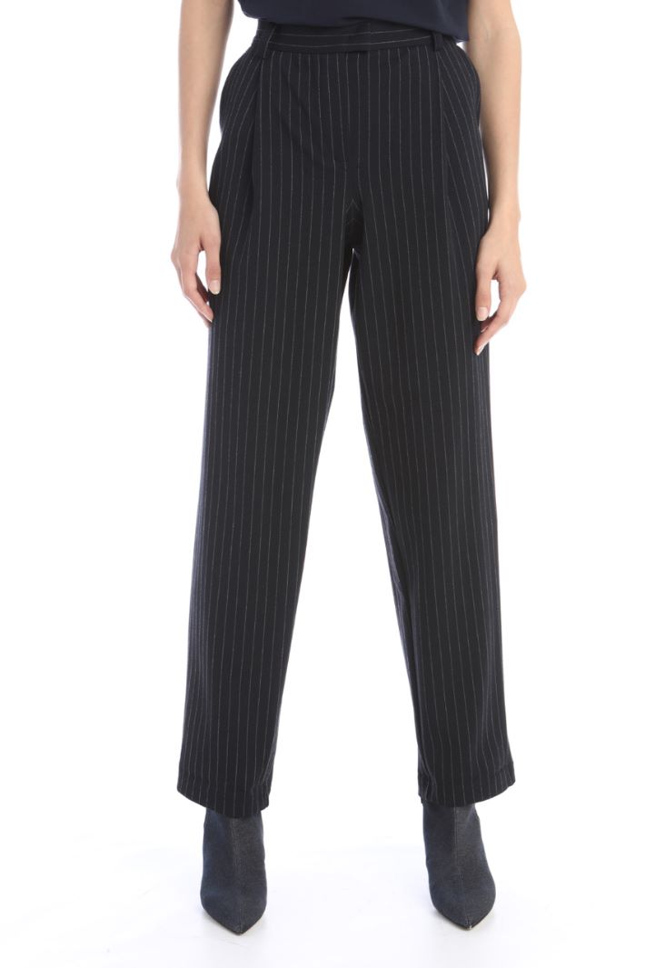 Pantaloni in jersey gessato Fashion Market - 5