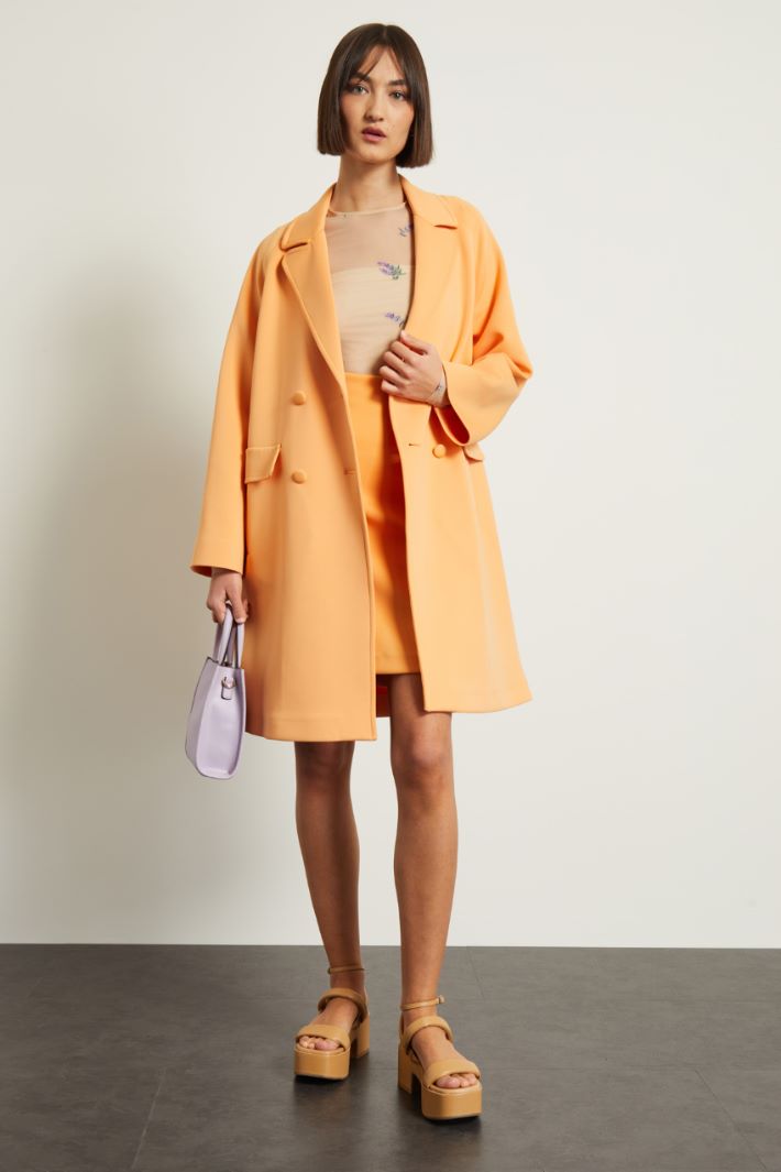 Cappotto doppiopetto in jersey - OCRA - Fashion Market