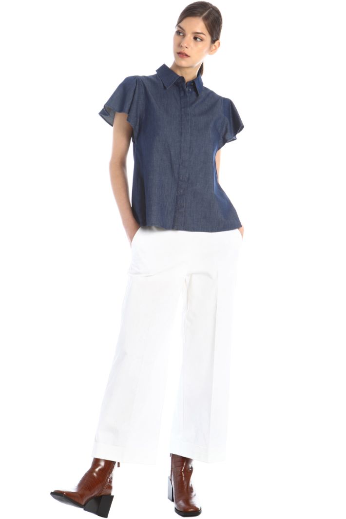 Casacca in denim con volant Fashion Market