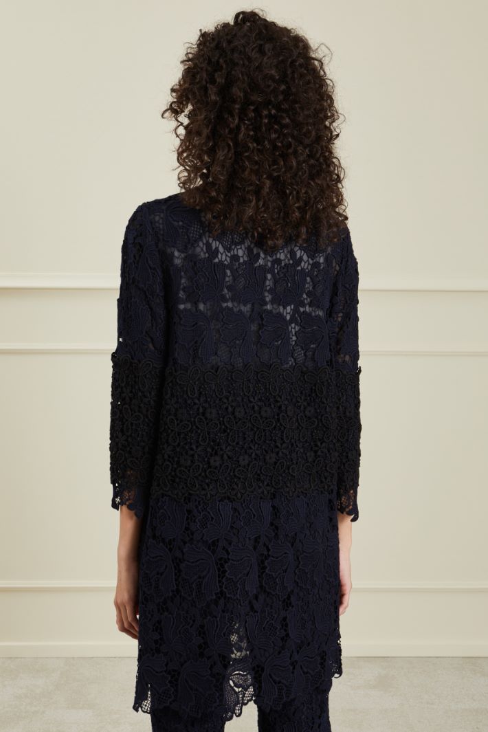 Spolverino in pizzo - BLU NOTTE NERO - Fashion Market - 4