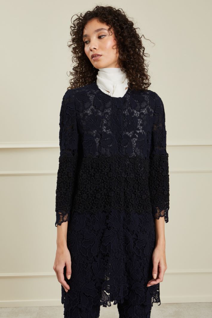 Spolverino in pizzo - BLU NOTTE NERO - Fashion Market - 2