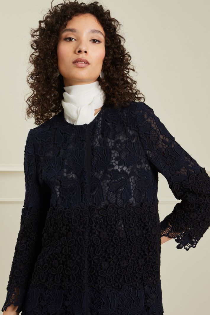 Spolverino in pizzo - BLU NOTTE NERO - Fashion Market - 3
