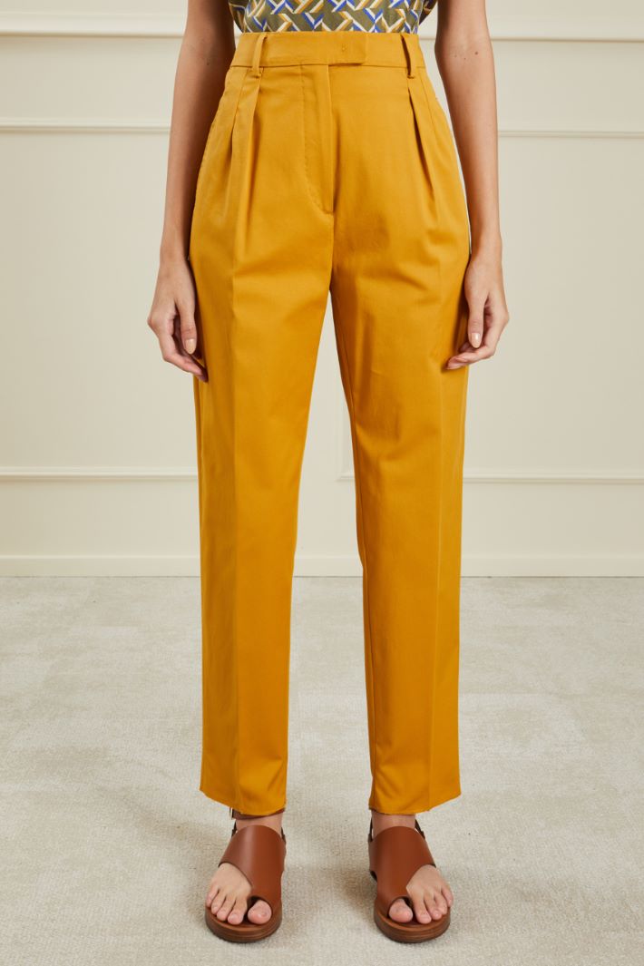 Pantaloni in levantina - MOSTARDA - Fashion Market - 2