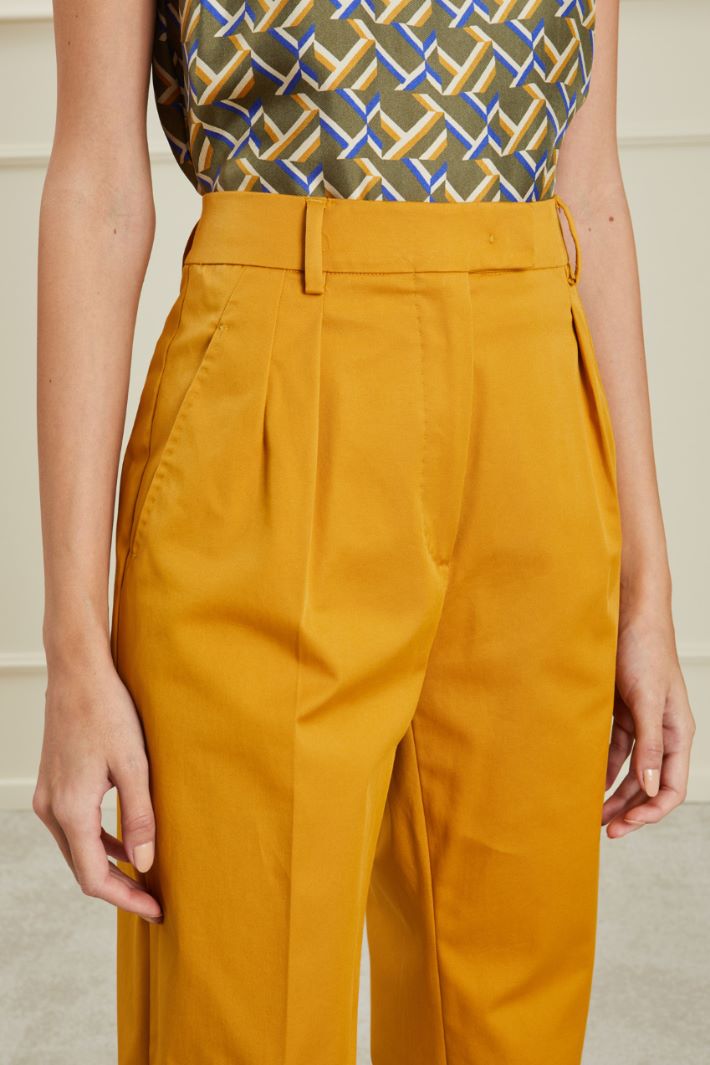 Pantaloni in levantina - MOSTARDA - Fashion Market - 3