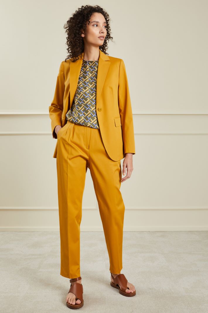 Pantaloni in levantina - MOSTARDA - Fashion Market