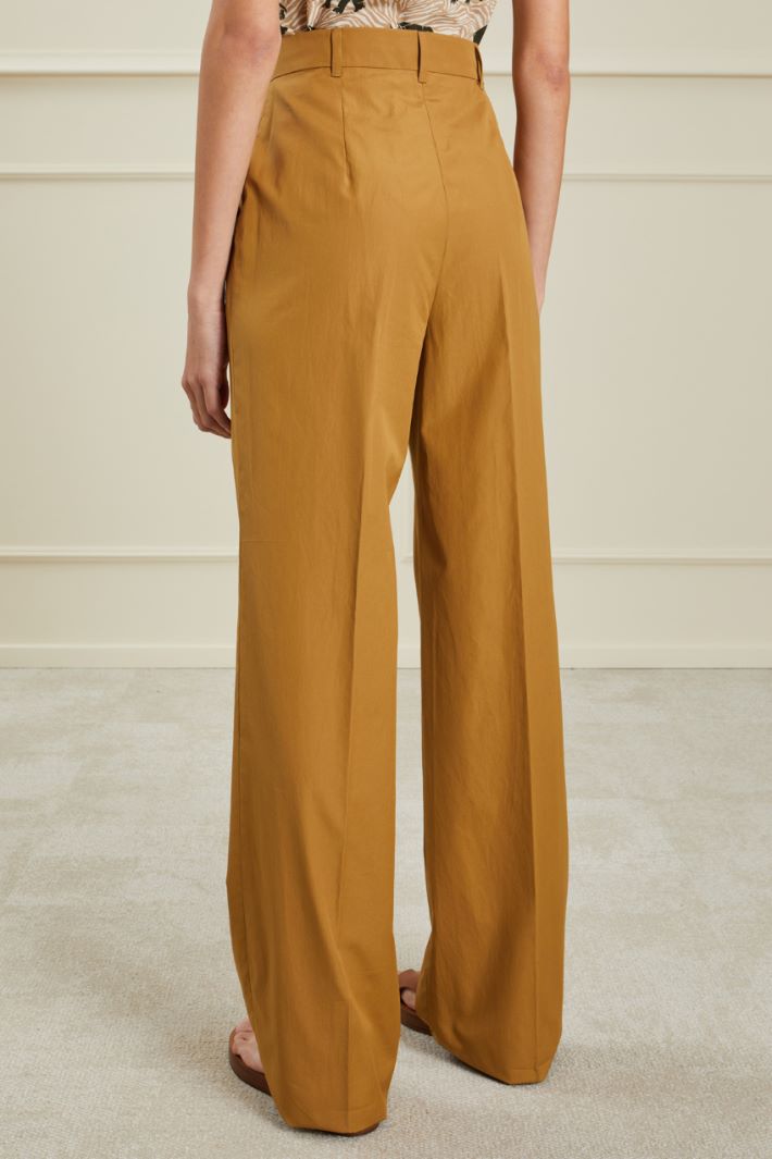 Pantaloni in popeline  - MARRONE - Fashion Market - 4