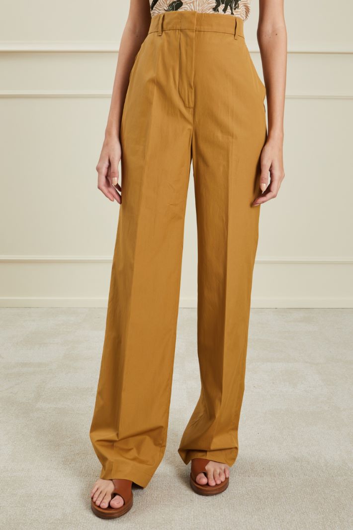 Pantaloni in popeline  - MARRONE - Fashion Market - 2