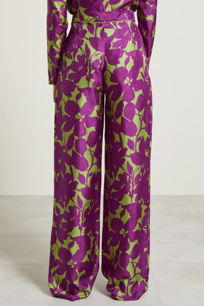 Pantaloni a palazzo in twill - CICLAMINO VERDE - Fashion Market - 4