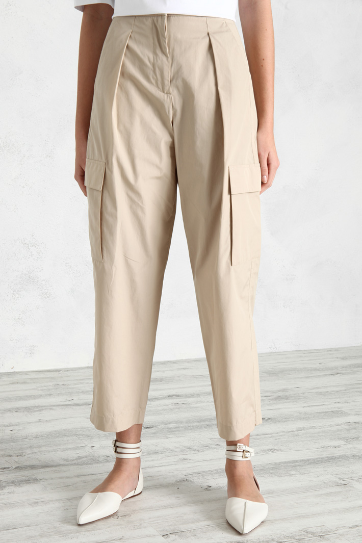 Pantaloni stile cargo - BEIGE - Fashion Market - 5