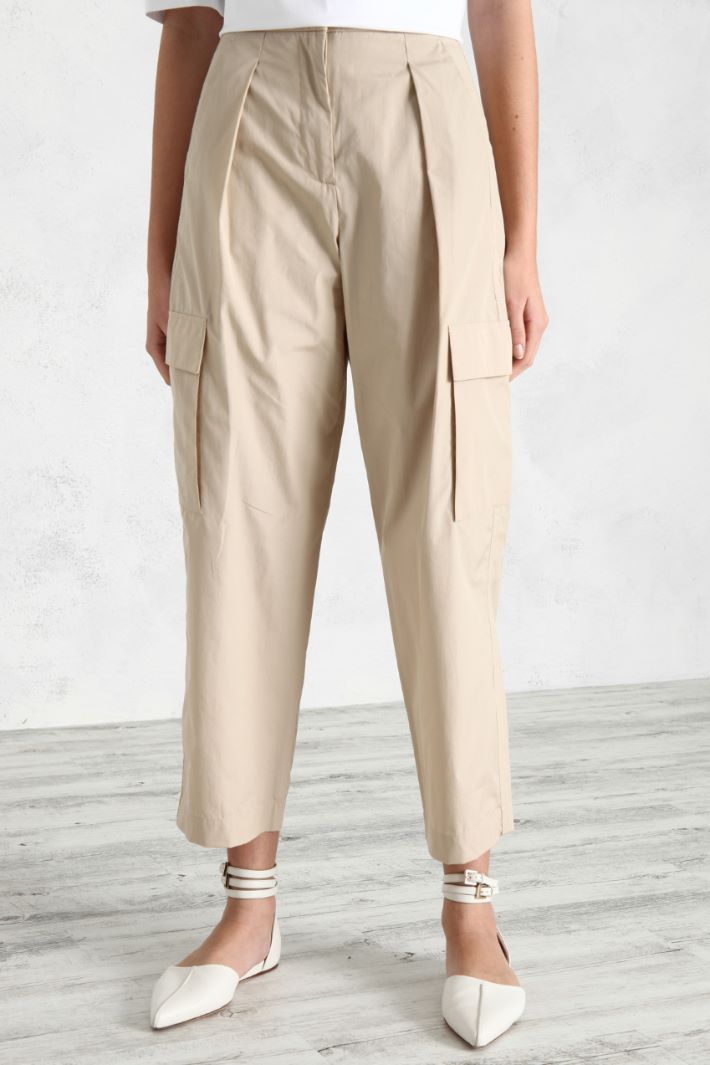 Pantaloni stile cargo - BEIGE - Fashion Market - 2