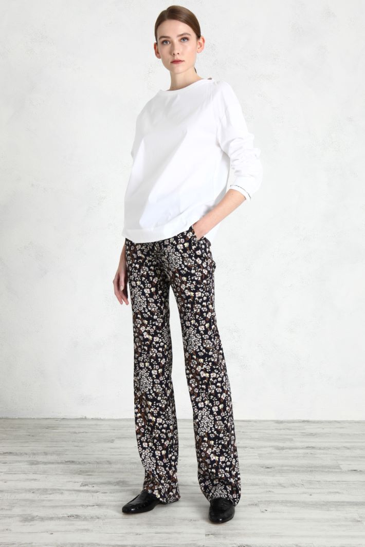 Pantaloni in cady stampati - BLU NOTTE - Fashion Market